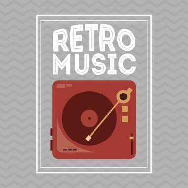Müzik simgesi. Retro kavramı. Düz illüstrasyon, düzenlenebilir vektör