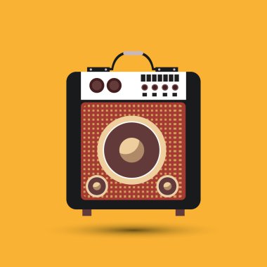 Müzik simgesi. Retro kavramı. Düz illüstrasyon, düzenlenebilir vektör