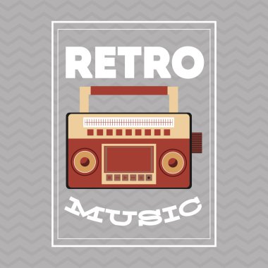Müzik simgesi. Retro kavramı. Düz illüstrasyon, düzenlenebilir vektör