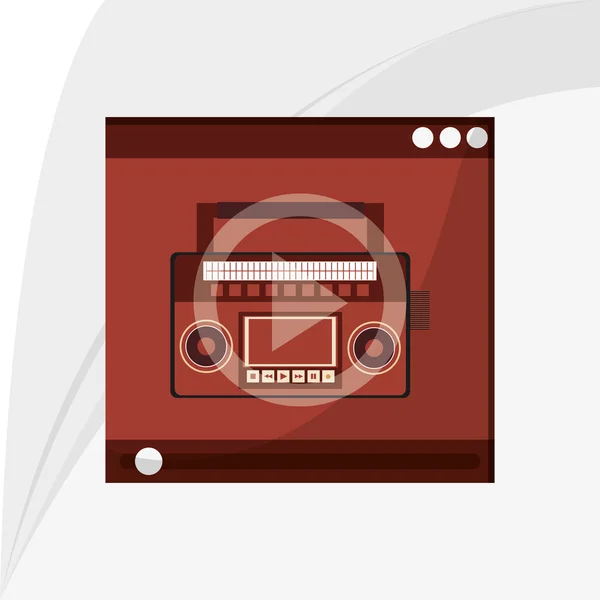 Het pictogram van de muziek. Retro concept. Vlakke afbeelding, bewerkbare vector — Stockvector