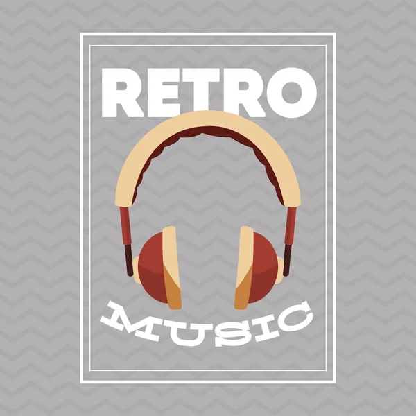 Müzik simgesi. Retro kavramı. Düz illüstrasyon, düzenlenebilir vektör — Stok Vektör