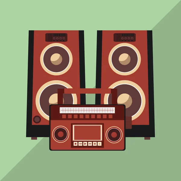 Icono musical. Concepto retro. Ilustración plana, vector editable — Vector de stock