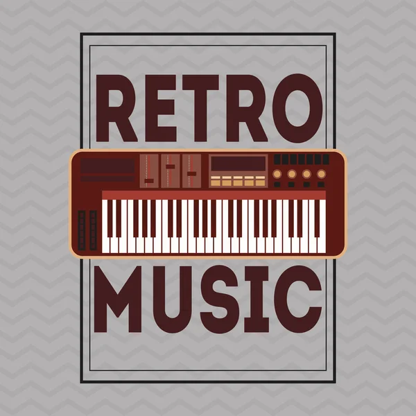 Icono musical. Concepto retro. Ilustración plana, vector editable — Vector de stock