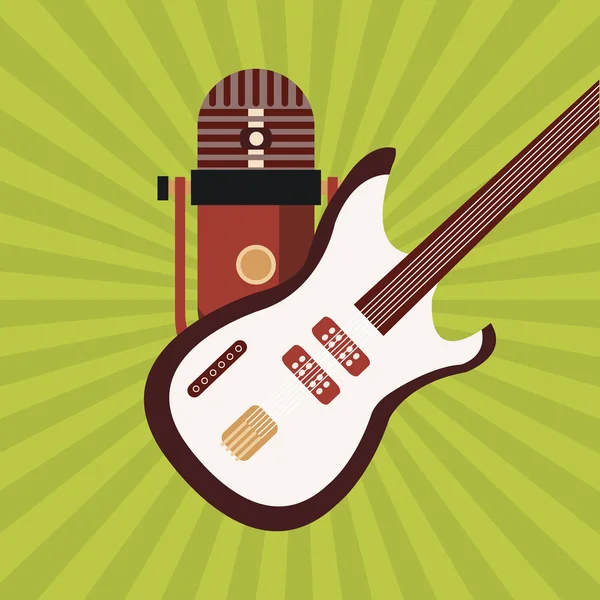 Müzik simgesi. Retro kavramı. Düz illüstrasyon, düzenlenebilir vektör