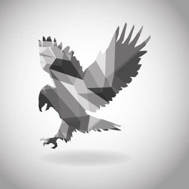 Hayvan tasarımı. Çokgen kavramı. Şekil ve Origami kutsal kişilerin resmi, vektör çizim