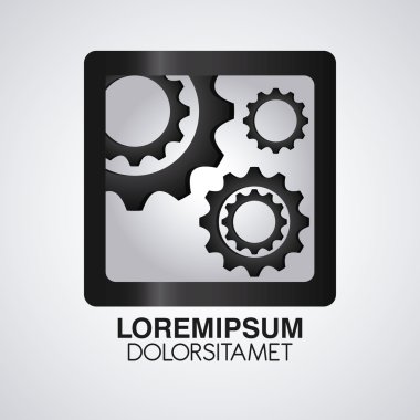 Dişli illüstrasyon. Makine simgesi. COG tasarım