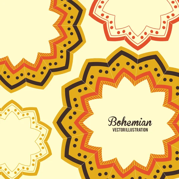 Design bohémien. icona ornamento. Illustrazione multicolore — Vettoriale Stock