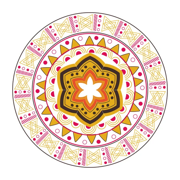 Diseño bohemio. icono de ornamento. Ilustración multicolor — Archivo Imágenes Vectoriales