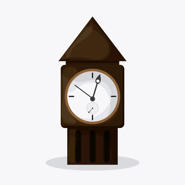 Diseño del reloj. fondo blanco. concepto de tiempo, ilustración vectorial — Vector de stock