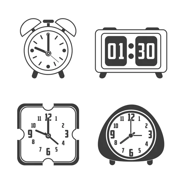 Diseño del reloj. fondo blanco. concepto de tiempo, ilustración vectorial — Vector de stock