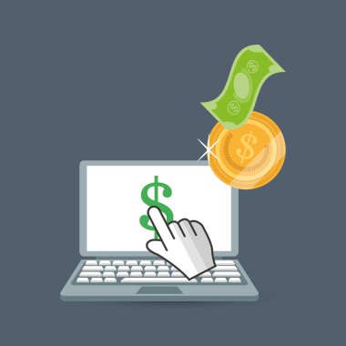 Para tasarım. Online ödeme. Mali madde