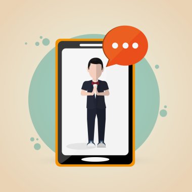 İş kavramı. akıllı telefon simgesi. iletişim kavramı