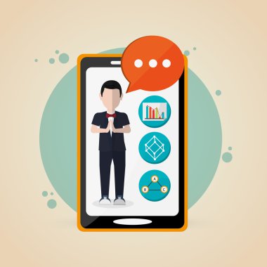 İş kavramı. akıllı telefon simgesi. iletişim kavramı