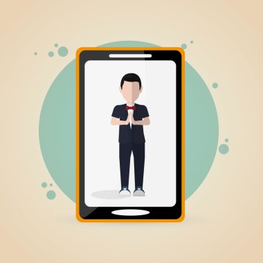 İş kavramı. akıllı telefon simgesi. iletişim kavramı