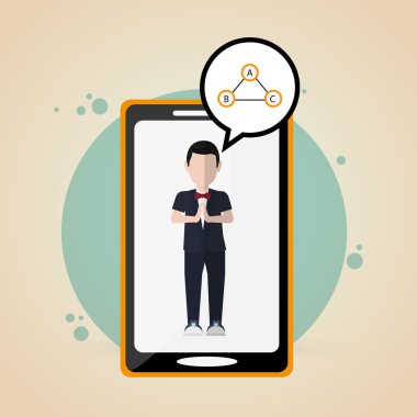 İş kavramı. akıllı telefon simgesi. iletişim kavramı