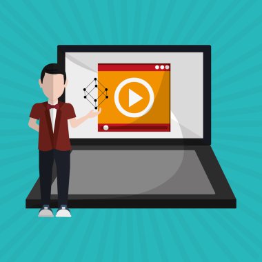 İş kavramı. dizüstü bilgisayar simgesi. iletişim kavramı