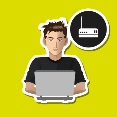 Beyaz arka plan üzerinde çocuk tasarımı ile sosyal medya