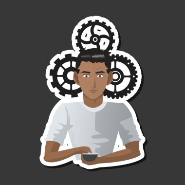 Beyaz arka plan üzerinde çocuk tasarımı ile sosyal medya