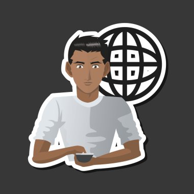 Beyaz arka plan üzerinde çocuk tasarımı ile sosyal medya