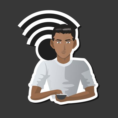 Beyaz arka plan üzerinde çocuk tasarımı ile sosyal medya