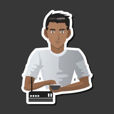 Beyaz arka plan üzerinde çocuk tasarımı ile sosyal medya