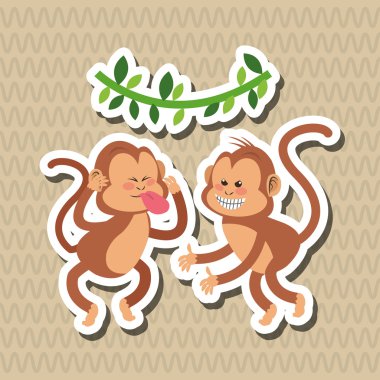 Maymun tasarım, hayvan ve karikatür kavramı