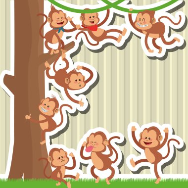 Maymun tasarım, hayvan ve karikatür kavramı