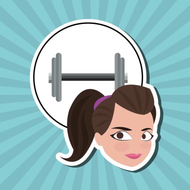 Sağlıklı yaşam tarzı tasarım, fitness ve vücut geliştirme kavramı