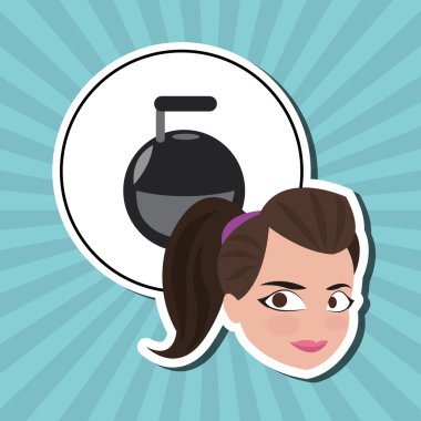 Sağlıklı yaşam tarzı tasarım, fitness ve vücut geliştirme kavramı