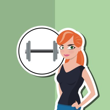 Sağlıklı yaşam tarzı tasarım, fitness ve vücut geliştirme kavramı