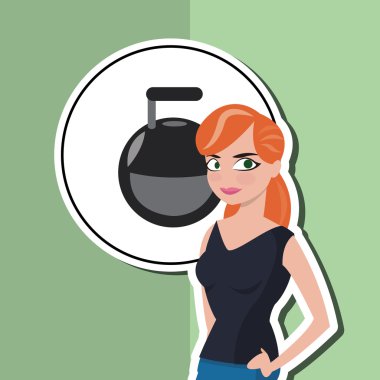 Sağlıklı yaşam tarzı tasarım, fitness ve vücut geliştirme kavramı