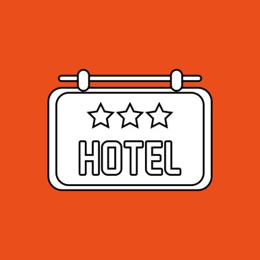 Otel tasarımı, düz illüstrasyon