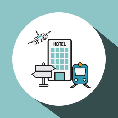 Tren tasarımı üzerinde seyahat, illüstrasyon düz