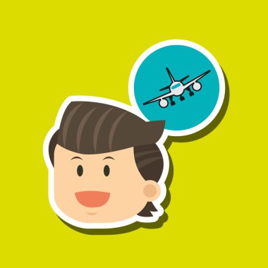 uçak tasarım, düz illüstrasyon