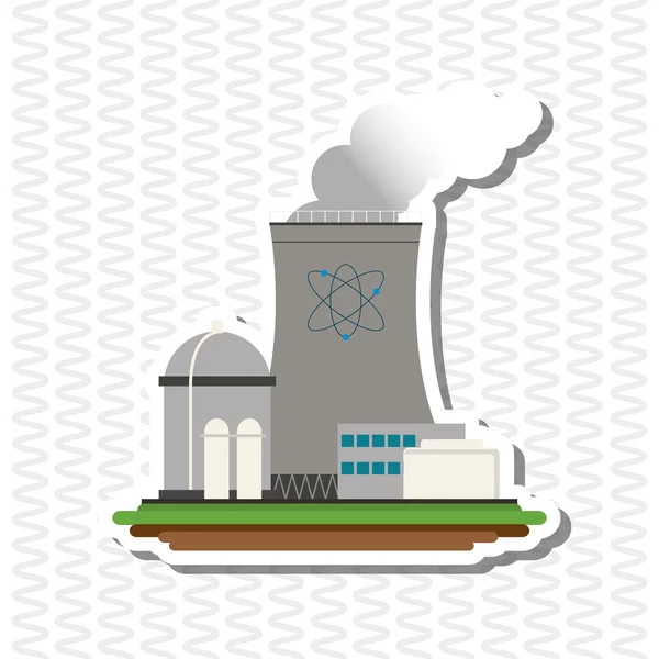 원자력 발전소 설계, 산업 및 공장 개념 — 스톡 벡터