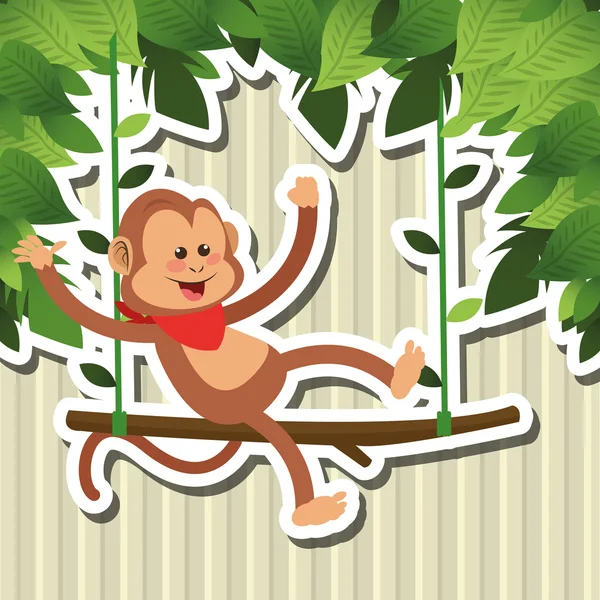 Monkey design, animal  and cartoon concept — Stock Vector