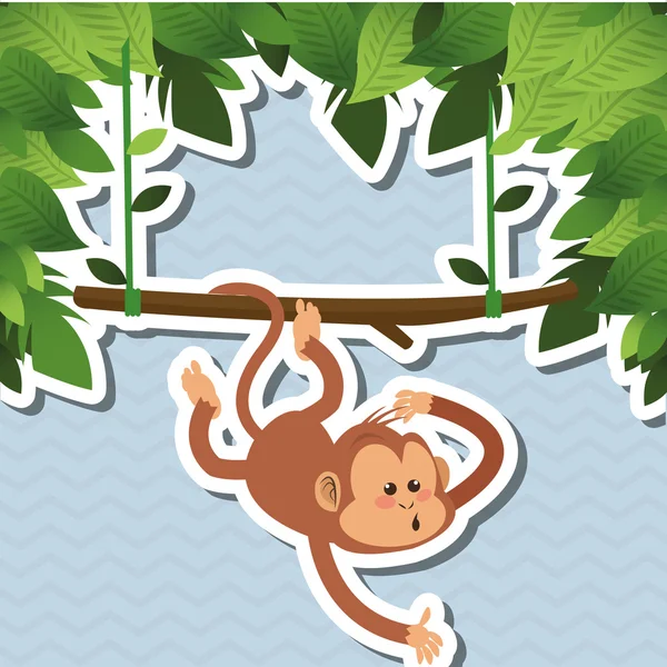 Diseño de mono, animal y concepto de dibujos animados — Vector de stock