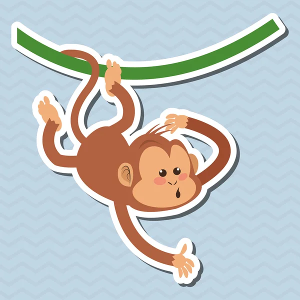 猴子设计、 动物、 卡通概念 — 图库矢量图片
