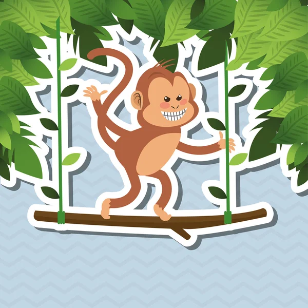 Monkey design, animal  and cartoon concept — Stock Vector