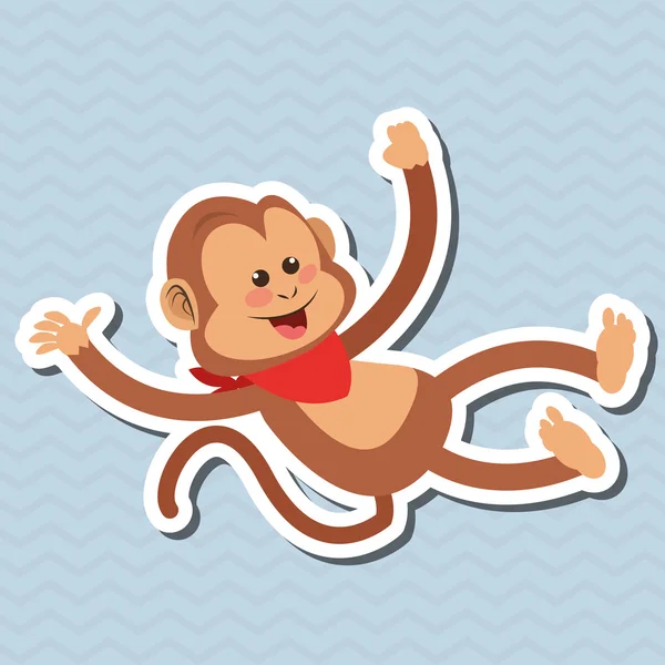 Conception de singe, concept animal et dessin animé — Image vectorielle