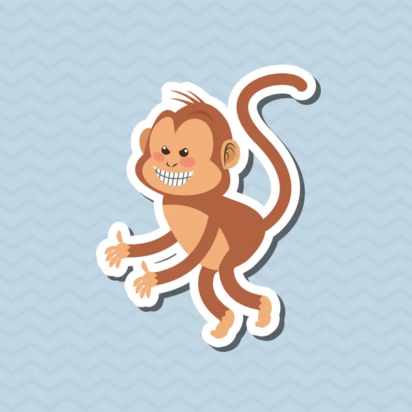 Conception de singe, concept animal et dessin animé — Image vectorielle