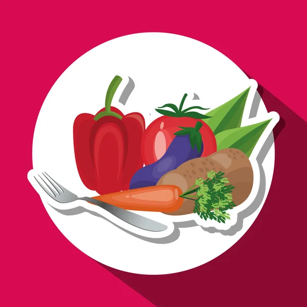 Egészséges élelmiszer-tervező. bioélelmiszerek. természetes termék — Stock Vector