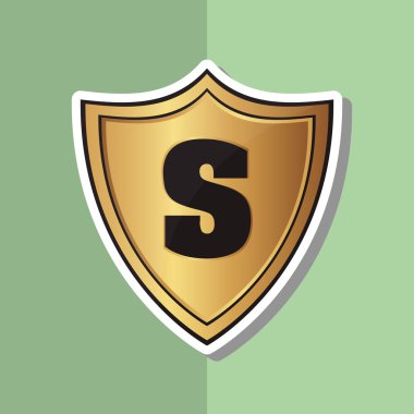 Güvenlik sistemi. kalkan kavramı. Uyarı illüstrasyon