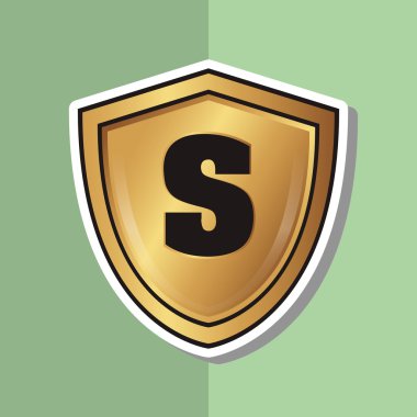 Güvenlik sistemi. kalkan kavramı. Uyarı illüstrasyon