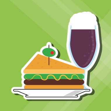 Sandviç tasarım. sağlıklı gıda. menü simgesini