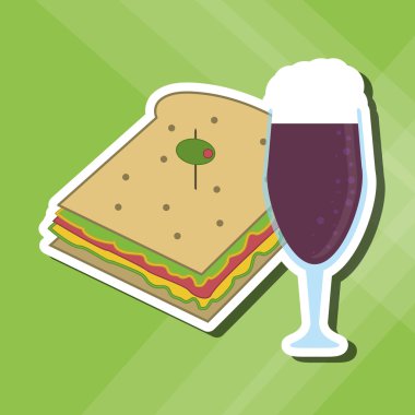 Sandviç tasarım. sağlıklı gıda. menü simgesini