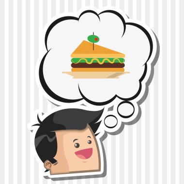 Sandviç tasarım. sağlıklı gıda kavramı. menü simgesini