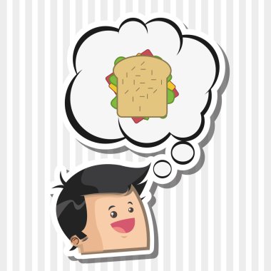 Sandviç tasarım. sağlıklı gıda kavramı. menü simgesini