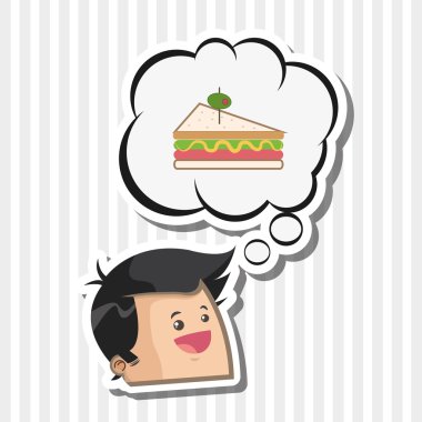 Sandviç tasarım. sağlıklı gıda kavramı. menü simgesini