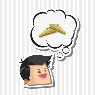 Sandviç tasarım. sağlıklı gıda kavramı. menü simgesini